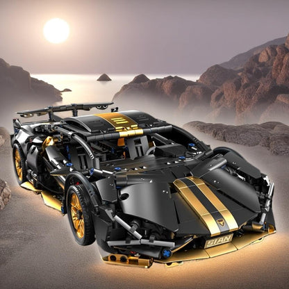 Chodia Sport Race Car Building Block Sets for Adults,Black Technical Racing Supercar Toys Kits Collectible 1:14 MOC Model Construction Birthday Gifts for Boys Men Teens Age 8+, 8-12 8-14,14+