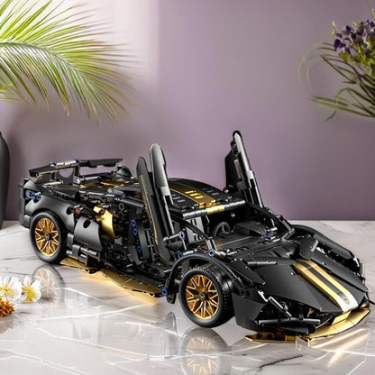 Chodia Sport Race Car Building Block Sets for Adults,Black Technical Racing Supercar Toys Kits Collectible 1:14 MOC Model Construction Birthday Gifts for Boys Men Teens Age 8+, 8-12 8-14,14+