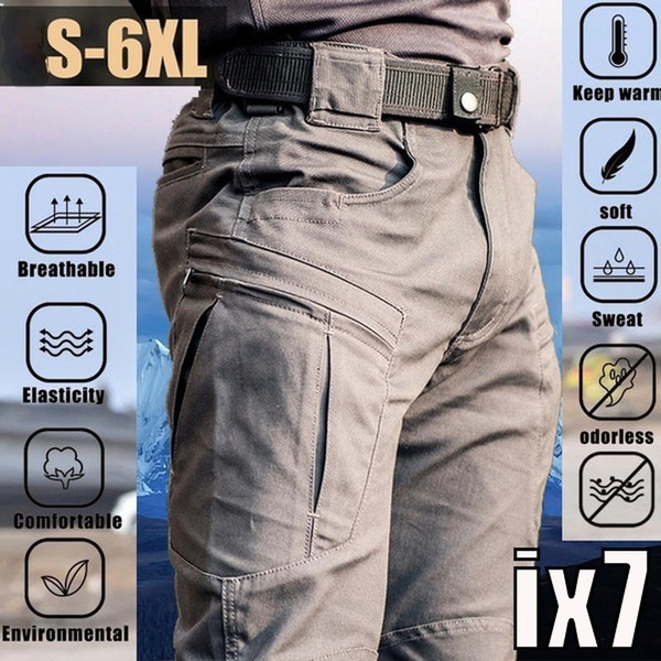 Men Outdoor Hiking Camping Multi Pocket Military Army Trousers Casual Breathable Waterproof Sweatpants