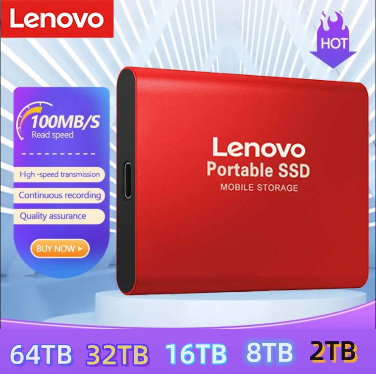 Lenovo Portable SSD 1TB/2TB External Solid State Drive USB3.0/Type-C