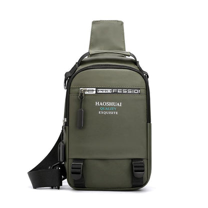 High Quality Nylon Chest Bags USB Charging Male Cross Body Bag Military Multi-Layer Men Rucksack Sling Bag One Shoulder Backpack